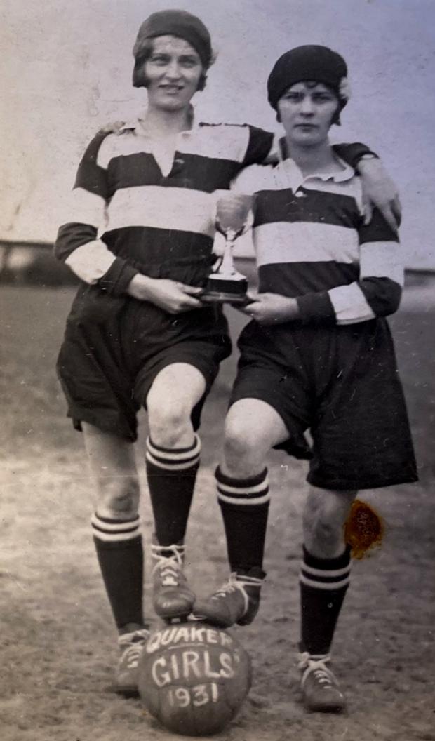 The Northern Echo: Two 1931 Quaker girls with a trophy